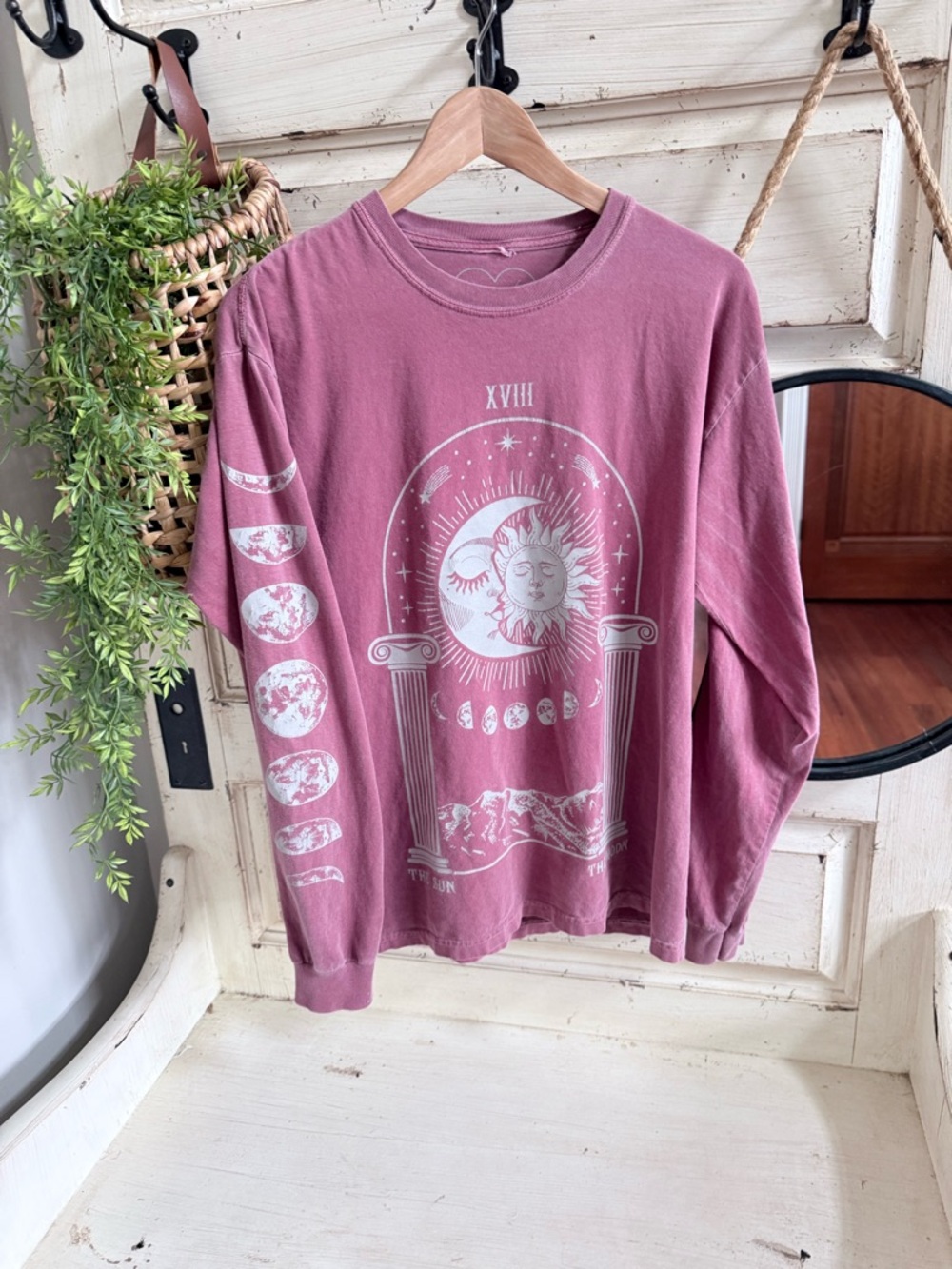 Obsessive Love Long Sleeve Graphic Tee - Dusty Rose